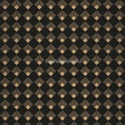   Caselio LABYRINTH vinyl, vlies anyagú fekete, arany színű geometriai modern tapéta