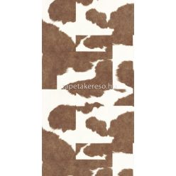   Casadeco Leathers vinyl, vlies anyagú barna, fehér színű geometriai, szőrminta modern tapéta