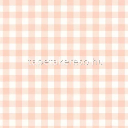 Caselio Let's go girls! vlies anyagú barack, fehér színű kockás gyerek tapéta