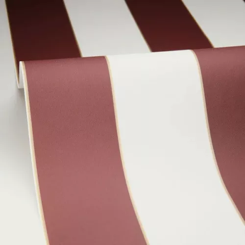 Caselio Light vinyl, vlies anyagú, bordó, fehér színű, csíkos, Modern tapéta