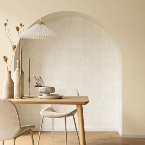 Caselio Light vinyl, vlies anyagú, fehér, arany  színű, geometriai, Modern tapéta