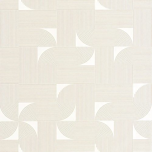 Caselio Light vinyl, vlies anyagú, fehér, arany  színű, geometriai, Modern tapéta