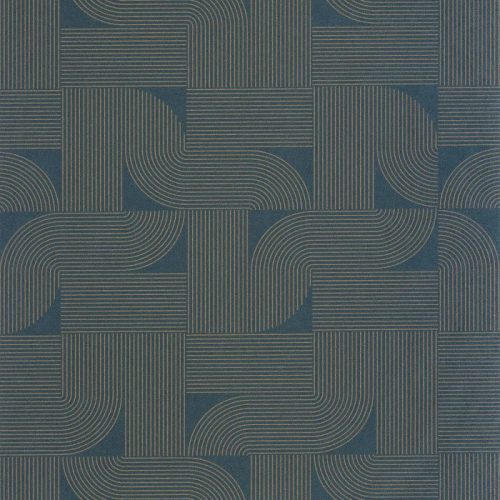 Caselio Light vinyl, vlies anyagú, kék, arany színű, geometriai, Modern tapéta