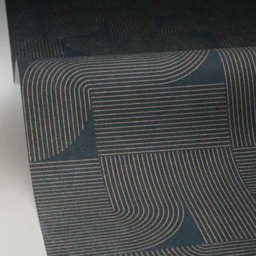 Caselio Light vinyl, vlies anyagú, kék, arany színű, geometriai, Modern tapéta