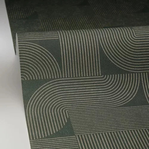 Caselio Light vinyl, vlies anyagú, zöld, arany színű, geometriai, Modern tapéta