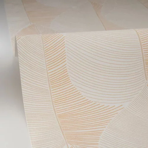Caselio Light vinyl, vlies anyagú, fehér, barna színű, leveles, Modern tapéta