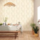 Caselio Light vinyl, vlies anyagú, fehér, barna színű, leveles, Modern tapéta