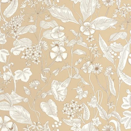 Caselio Light vlies anyagú, fehér, beige színű, virágos, Modern tapéta