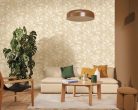 Caselio Light vlies anyagú, fehér, beige színű, virágos, Modern tapéta