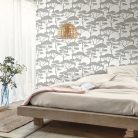 Caselio Light vlies anyagú, fekete, fehér színű, fás, Modern tapéta