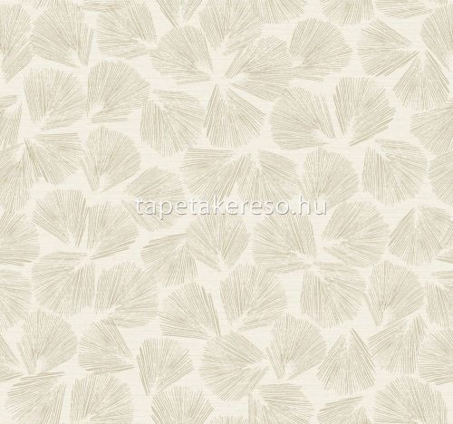 York LEMIEUX vlies anyagú beige, keki, arany színű absztrakt, leveles, vonalas modern tapéta