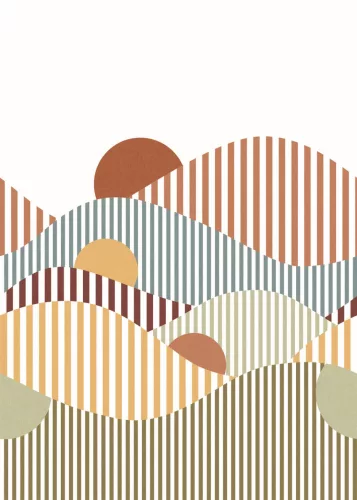 Caselio Line Up vlies, vinyl anyagú, fehér, sárga, zöld, bordó, kék színű, hullámos, csíkos, Modern panel