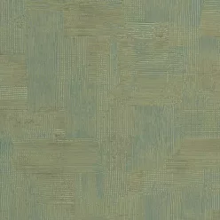   Limonta Materea vlies, vinyl anyagú, zöld, arany színű, struktúrált, geometriai, Modern tapéta