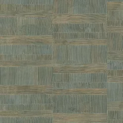   Limonta Materea vlies, vinyl anyagú, zöld, barna színű, struktúrált, geometriai, Modern tapéta