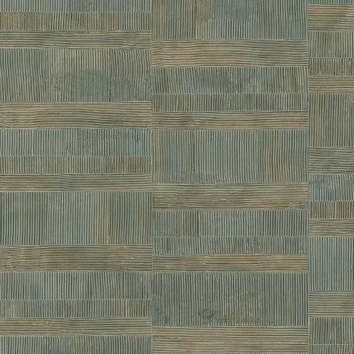 Limonta Materea vlies, vinyl anyagú, zöld, barna színű, struktúrált, geometriai, Modern tapéta