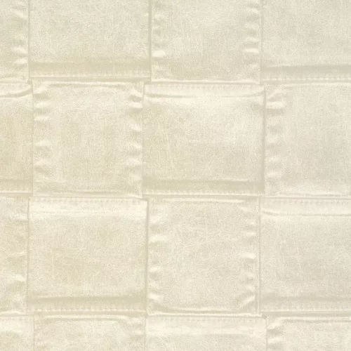 Limonta Materea vlies, vinyl anyagú, beige színű, bőrhatású, kockás, Modern tapéta