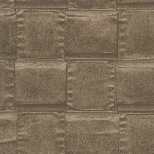 Limonta Materea vlies, vinyl anyagú, barna színű, bőrhatású, kockás, Modern tapéta