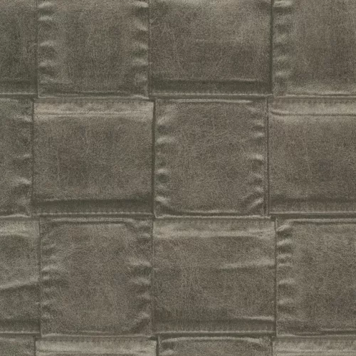 Limonta Materea vlies, vinyl anyagú, szürke színű, bőrhatású, kockás, Modern tapéta