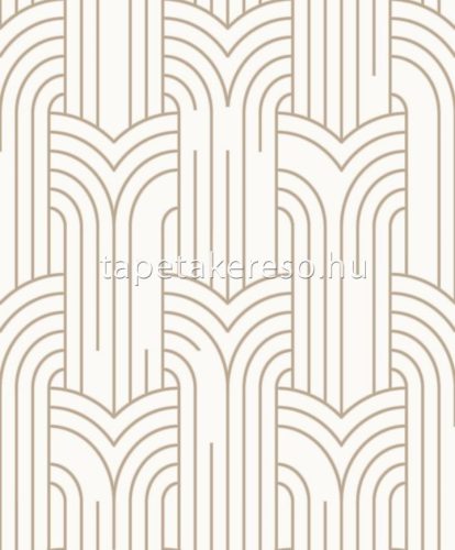Ugepa Elegance vinyl, vlies anyagú fehér, barna színű art deco, geometriai modern tapéta