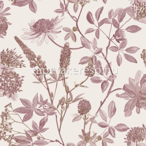 Ugepa Elegance vinyl, vlies anyagú beige, bordó színű növényes, virágos modern tapéta
