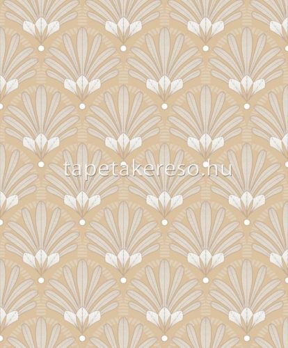 Ugepa Elegance habos, vlies anyagú barna, beige színű leveles, art deco modern tapéta