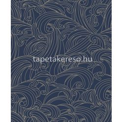   Ugepa Elegance habos, vlies anyagú kék, beige, csillámos színű hullám modern tapéta