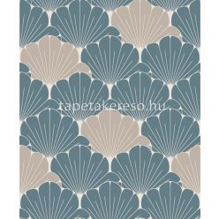   Ugepa Elegance habos, vlies anyagú zöld, beige, gyöngyház színű leveles modern tapéta