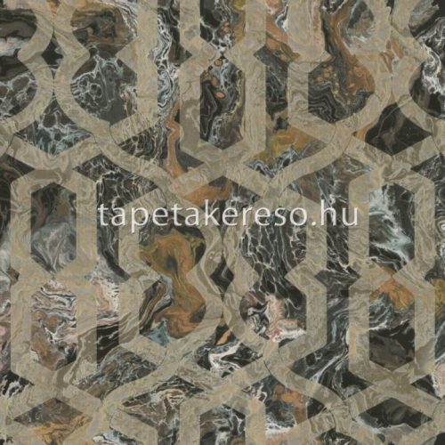 Zambaiti Parati MURELLA SPLENDOR vlies, vinyl anyagú barna, arany, csillámos színű geometriai, foltos modern tapéta