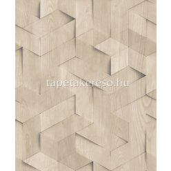   Ugepa Brut vlies, vinyl anyagú beige színű 3d, geometriai, famintás industrial tapéta
