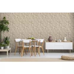   Ugepa Brut vlies, vinyl anyagú beige színű 3d, geometriai, famintás industrial tapéta