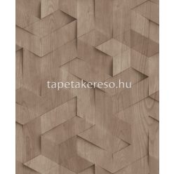   Ugepa Brut vlies, vinyl anyagú barna színű 3d, geometriai, famintás industrial tapéta