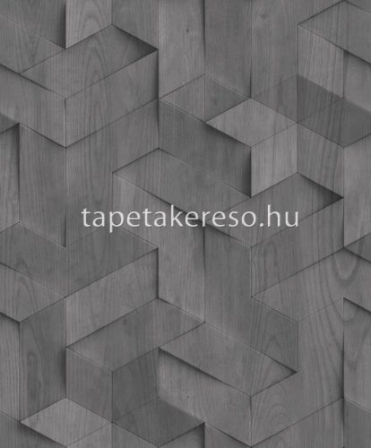 Ugepa Brut vlies, vinyl anyagú szürke színű 3d, geometriai, famintás industrial tapéta