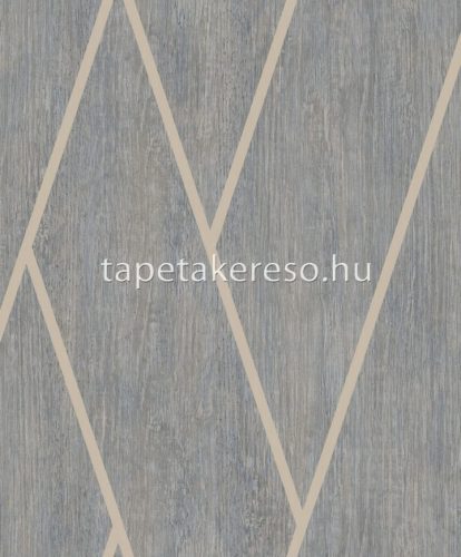 Ugepa Brut vlies, vinyl anyagú kék, barna színű geometriai, famintás industrial tapéta