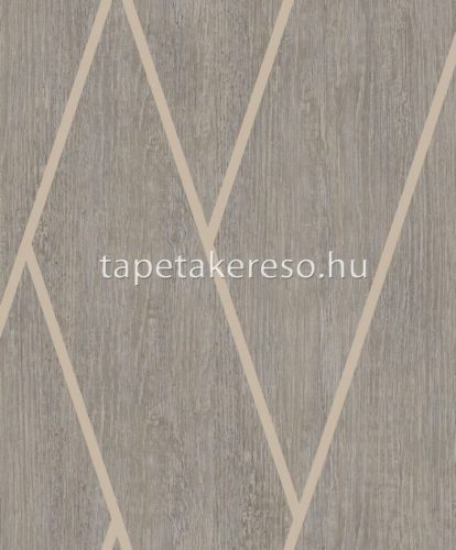 Ugepa Brut vlies, vinyl anyagú szürke, barna színű geometriai, famintás industrial tapéta