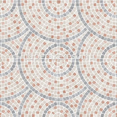 Ugepa Artifice vlies, vinyl anyagú beige, szürke, barna színű mozaik, körös modern tapéta