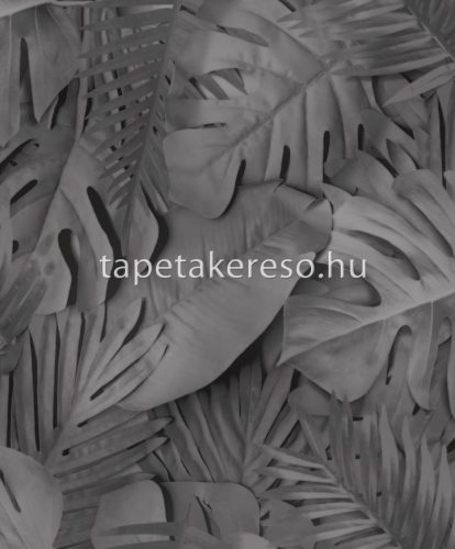 Ugepa Artifice vlies, vinyl anyagú szürke, fekete színű leveles modern tapéta