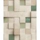 Ugepa Artifice vlies, vinyl anyagú zöld, beige, barna színű 3d, kockás, famintás modern tapéta