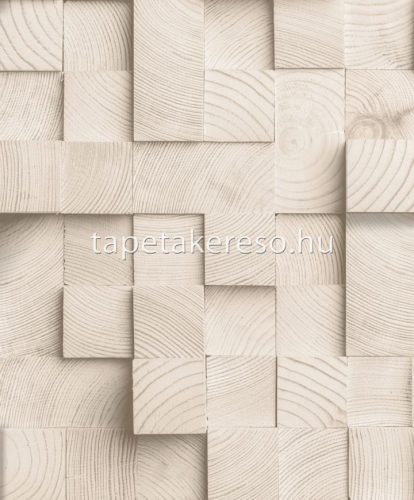 Ugepa Artifice vlies, vinyl anyagú beige, barna színű 3d, kockás, famintás modern tapéta