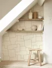 Casadeco Matera vlies, vinyl anyagú, beige, barna színű, textilhatású, geometriai, Modern tapéta