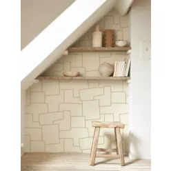   Casadeco Matera vlies, vinyl anyagú, beige, barna színű, textilhatású, geometriai, Modern tapéta