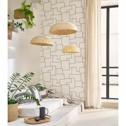   Casadeco Matera vlies, vinyl anyagú, törtfehér, szürke színű, textilhatású, geometriai, Modern tapéta