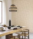Casadeco Matera vlies, vinyl anyagú, barna színű, textilhatású, geometriai, Modern tapéta