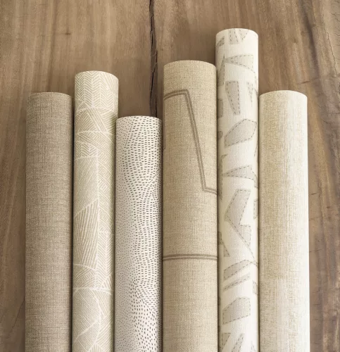 Casadeco Matera vlies, vinyl anyagú, barna színű, textilhatású, geometriai, Modern tapéta