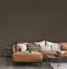 Casadeco Matera vlies, vinyl anyagú, barna színű, textilhatású, geometriai, Modern tapéta