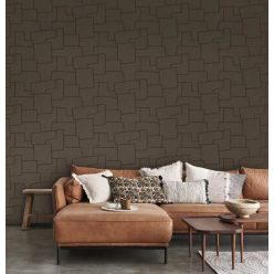   Casadeco Matera vlies, vinyl anyagú, barna színű, textilhatású, geometriai, Modern tapéta