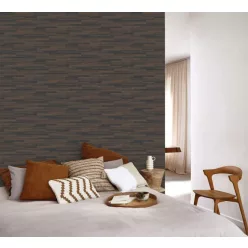   Casadeco Matera vlies, vinyl anyagú, kék, barna színű, foltos, csíkos, Modern tapéta