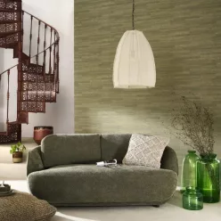   Casadeco Matera vlies, vinyl anyagú, zöld színű, foltos, csíkos, Modern tapéta