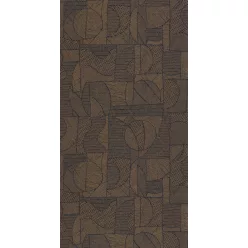   Casadeco Matera vlies, vinyl anyagú, kék, barna színű, etno, geometriai, Modern tapéta