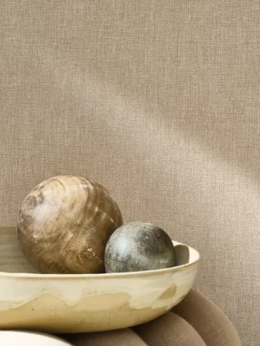 Casadeco Matera vlies, vinyl anyagú, barna színű, egyszínű, textilhatású, Modern tapéta