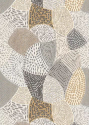 Casadeco Matera vlies, vinyl anyagú, szürke, barna, beige, okker, törtfehér színű, absztrakt, geometriai, textilhatású, Modern poszter